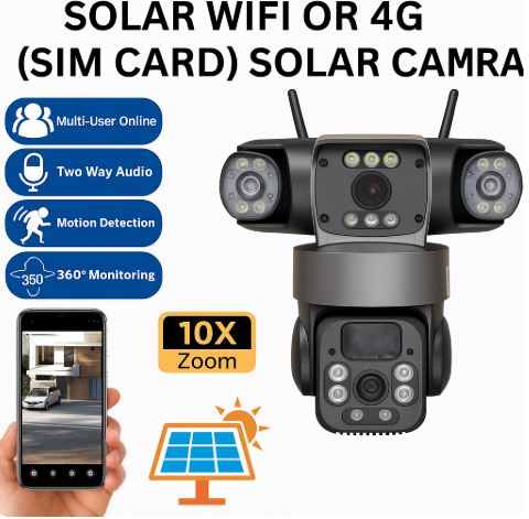 Waterproof 3-in-1 IP WIFI or 4G Sim Card SOLAR Camera